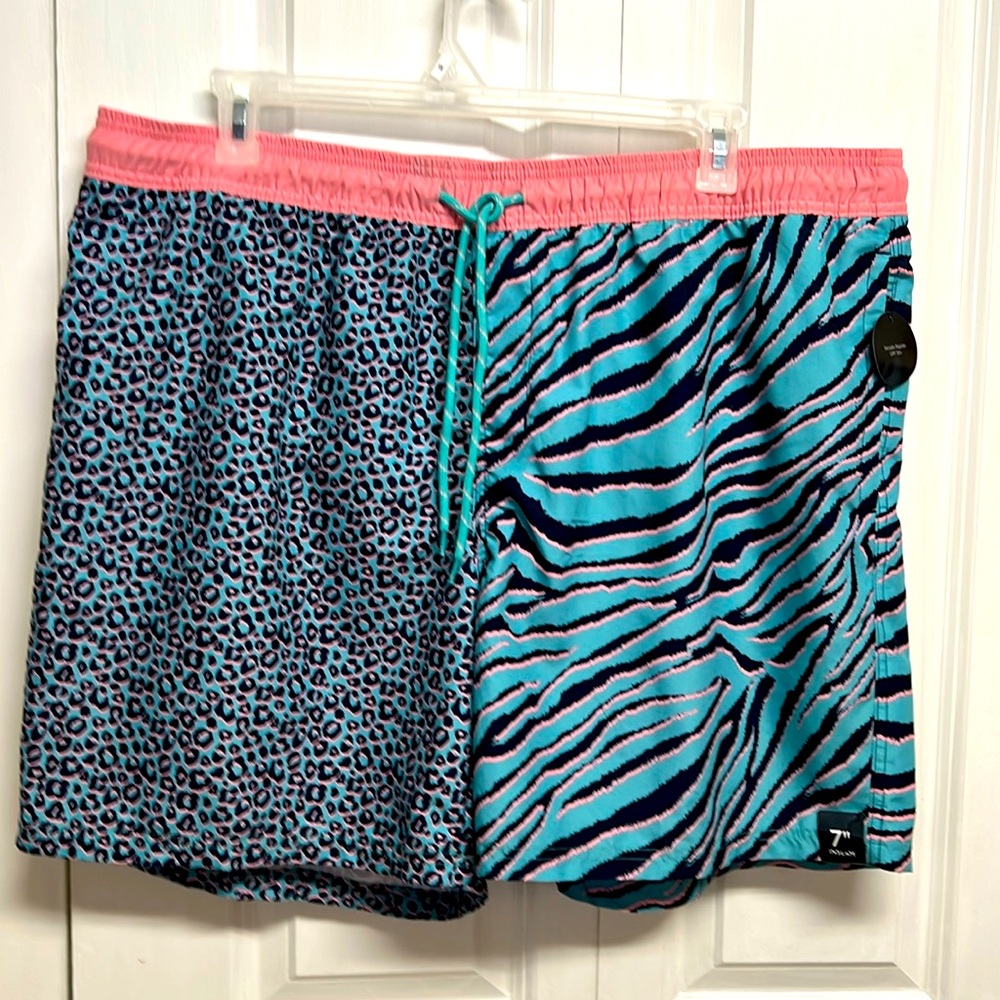 No Boundaries Mulit Color Animal Print Board Swimming Trunks Size 2XL NWT